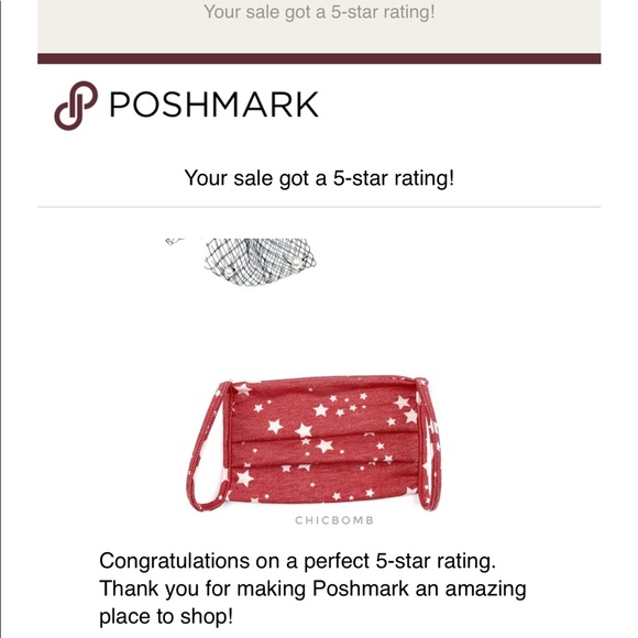 MADE IN USA RED SOFT COTTON FACE MASK - STARS - Picture 6 of 6